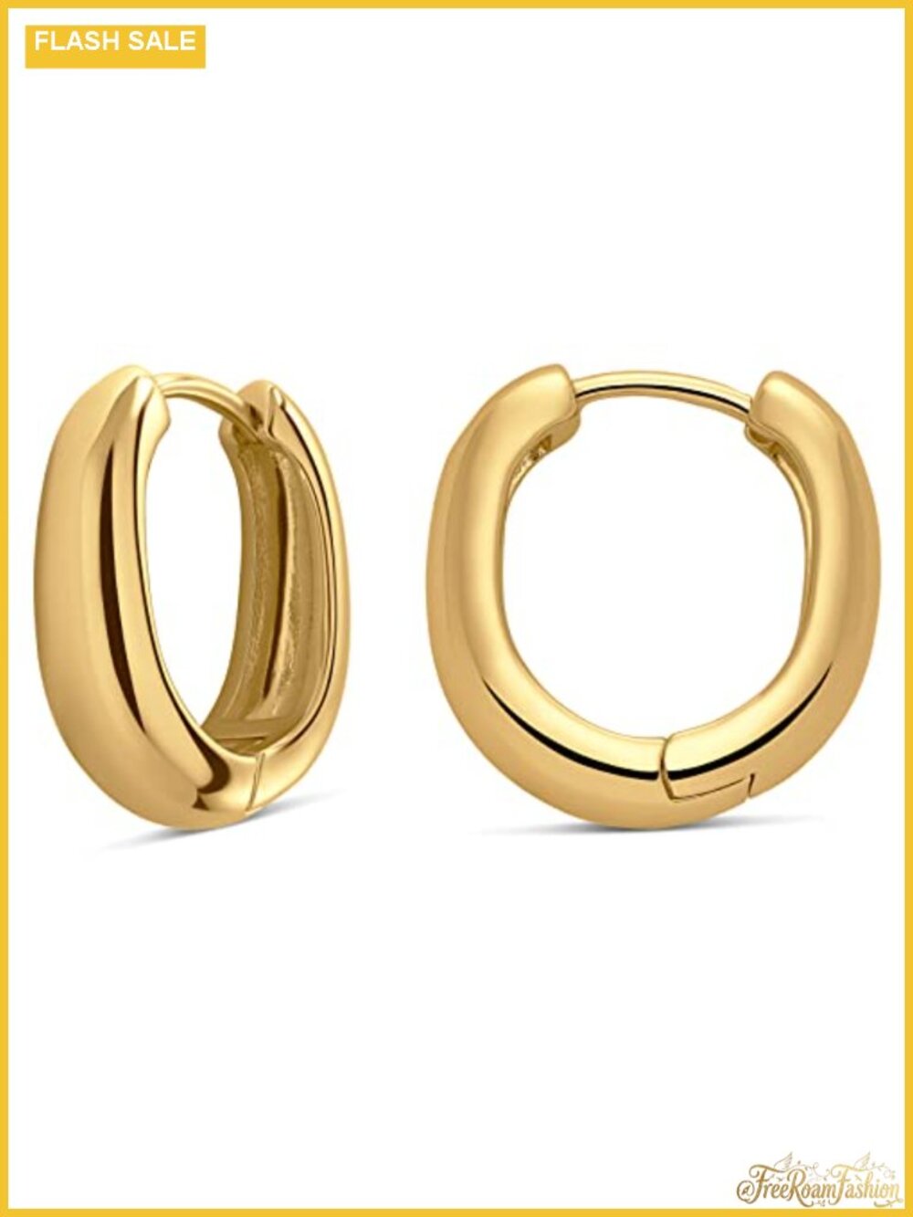 18mm Gold Huggie Hoop Earrings Women Hypoallergenic Lightweight